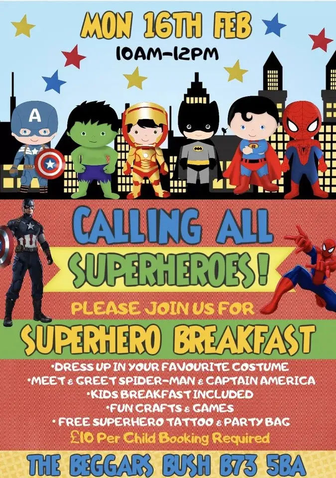 Little Superhero Breakfast @ The Beggars Bush 
