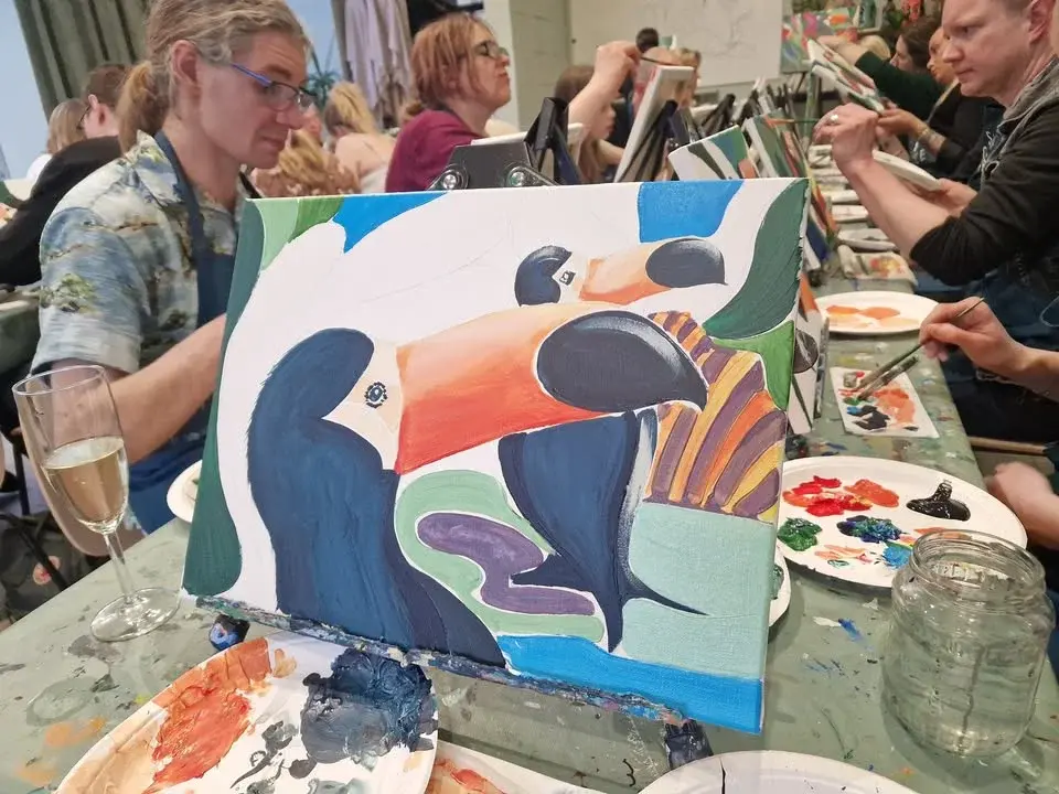 SIP AND CREATE:  TROPICAL TOUCAN PAINTING EVENT