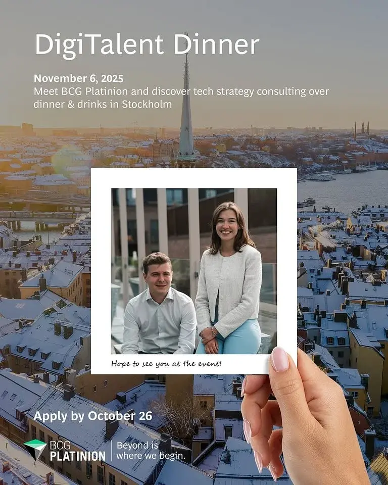 BCG Platinion DigiTalent Dinner Stockholm