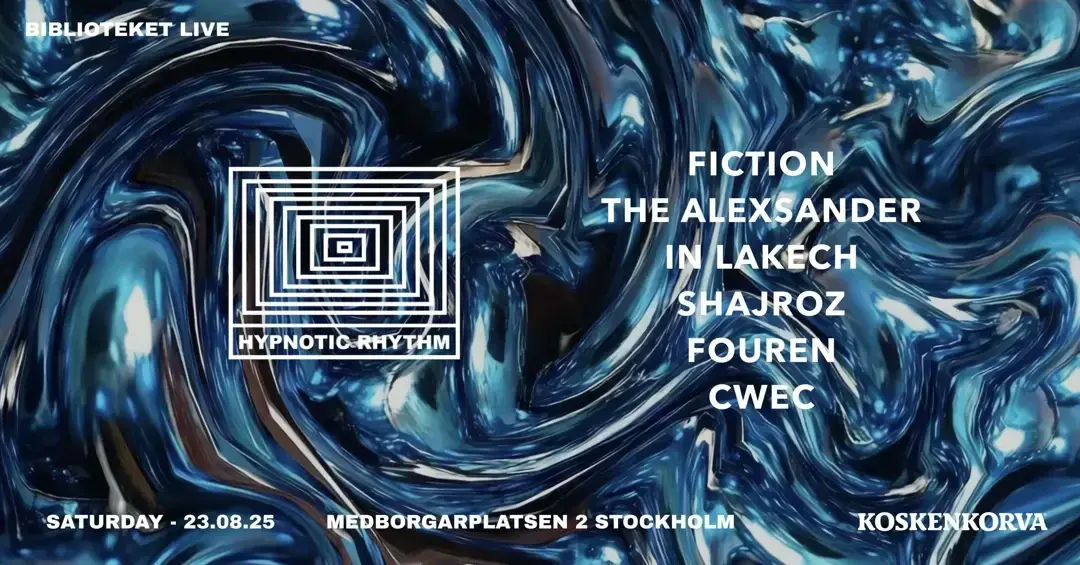 HYPNOTIC RHYTHM INVITES: FICTION @ BIBLIOTEKET LIVE 🎶