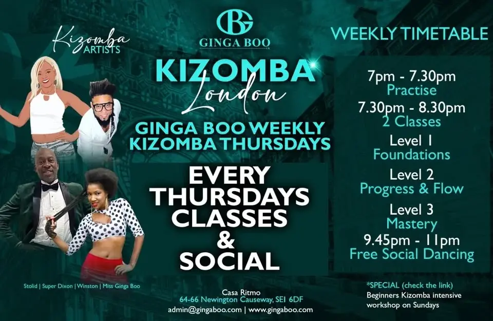 Kizomba London - GB Thursday weekly Kizomba Classes & Social - 3 LEVELS