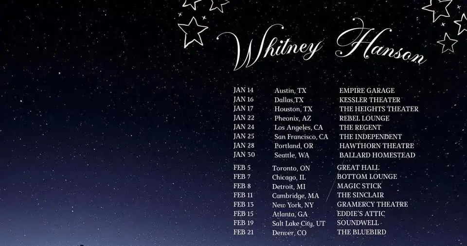 Whitney Hanson - Words Never Die Tour 2026