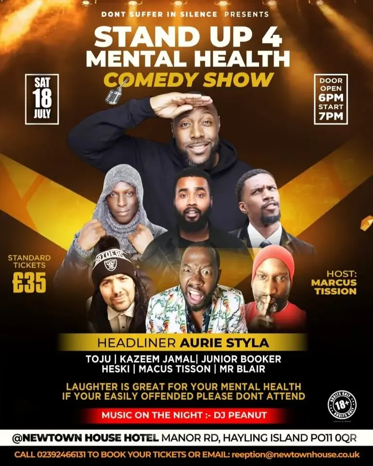 STAND UP 4 MENTAL HEALTH COMEDY SHOW - HEADLINING AURIE STYLA - SAT 18TH JULY 2026 6PM