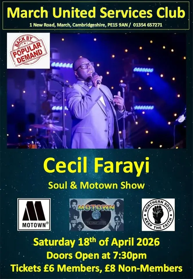 **March USC** Cecil Farayi (A Night of Soul & Motown)