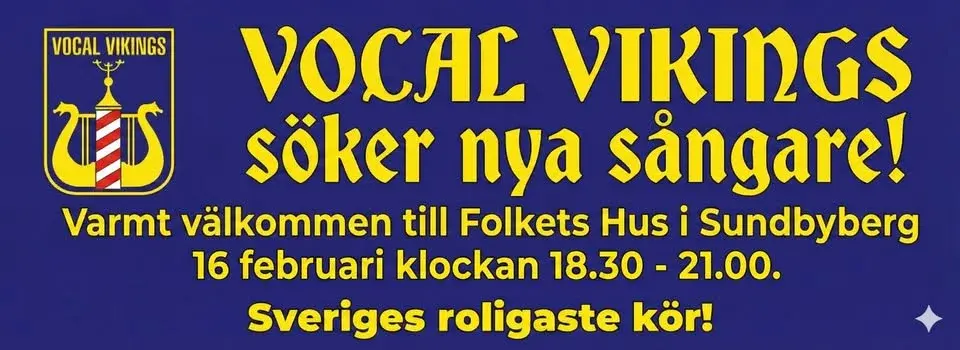 Gästkväll med Vocal Vikings - varmt välkommen att pröva på att sjunga med vår underbara manskör!