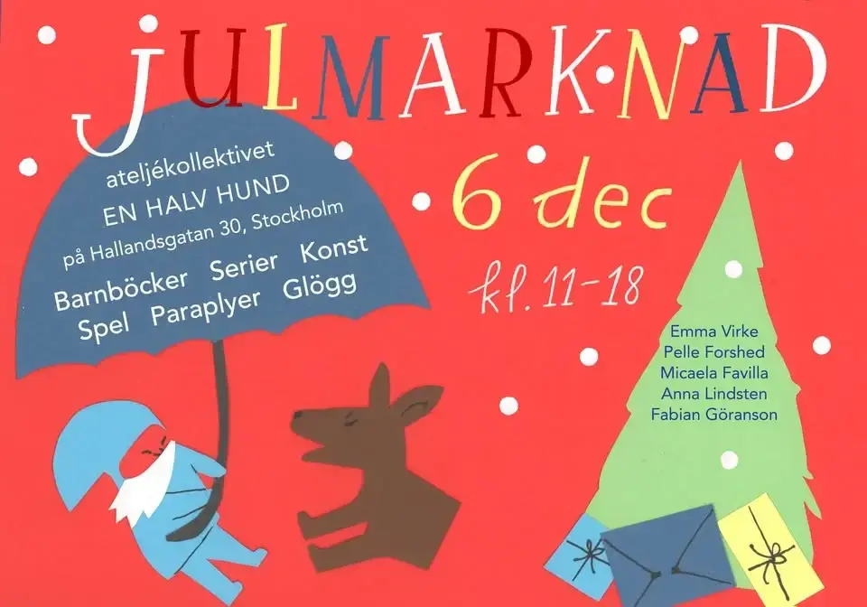 Julmarknad på ateljékollektivet En halv hund