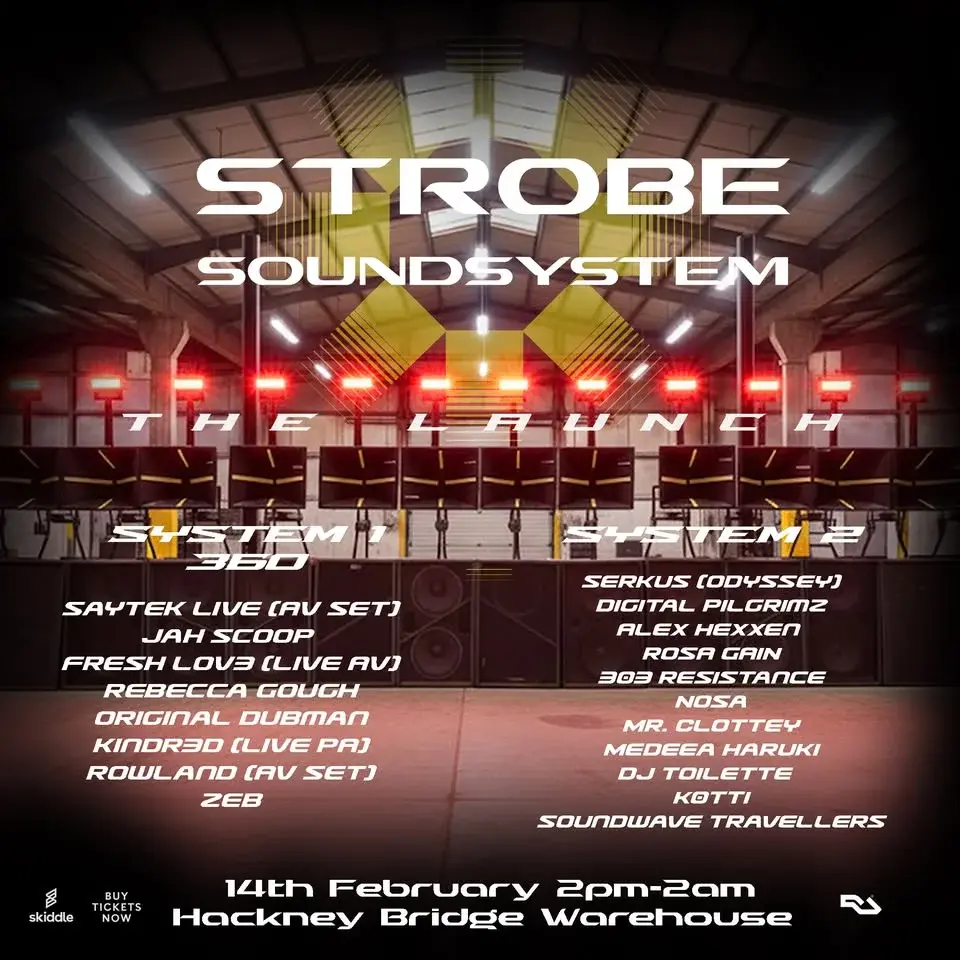 STROBE SOUNDSYSTEM Launch - A Guy Called Gerald, Saytek Live, Jah Scoop, Fresh Lov3