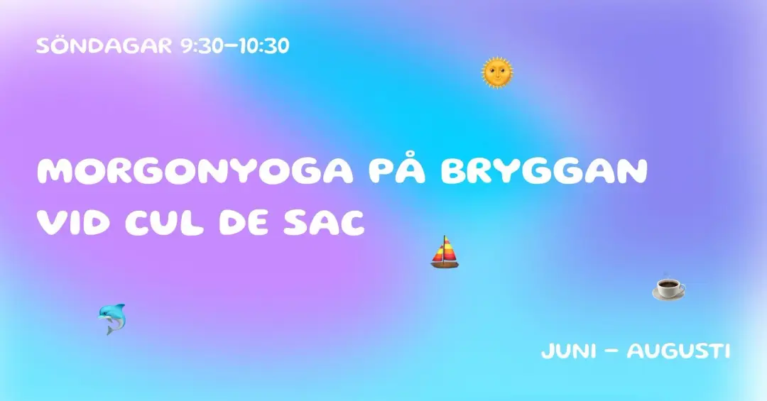 đđ§ââïž Morgonyoga pĂ„ bryggan vid CafĂ© Cul De Sac đŹđ