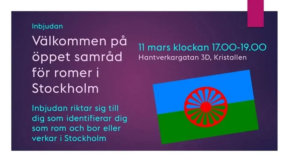 Öppet samråd för romer I Stockholm 