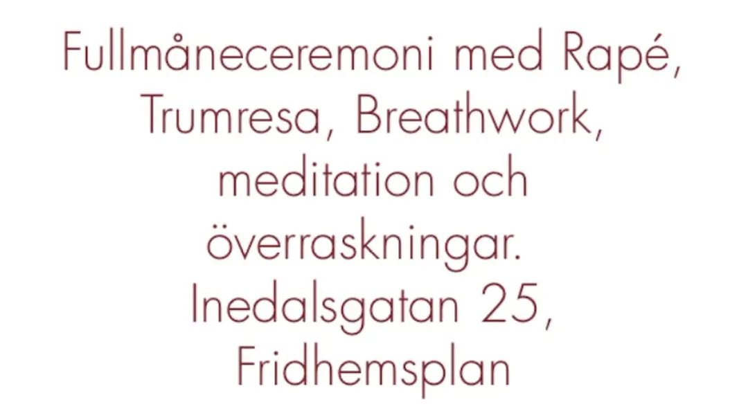Shamansk Fullmåneceremoni 3/1 med Rapé och trumresa