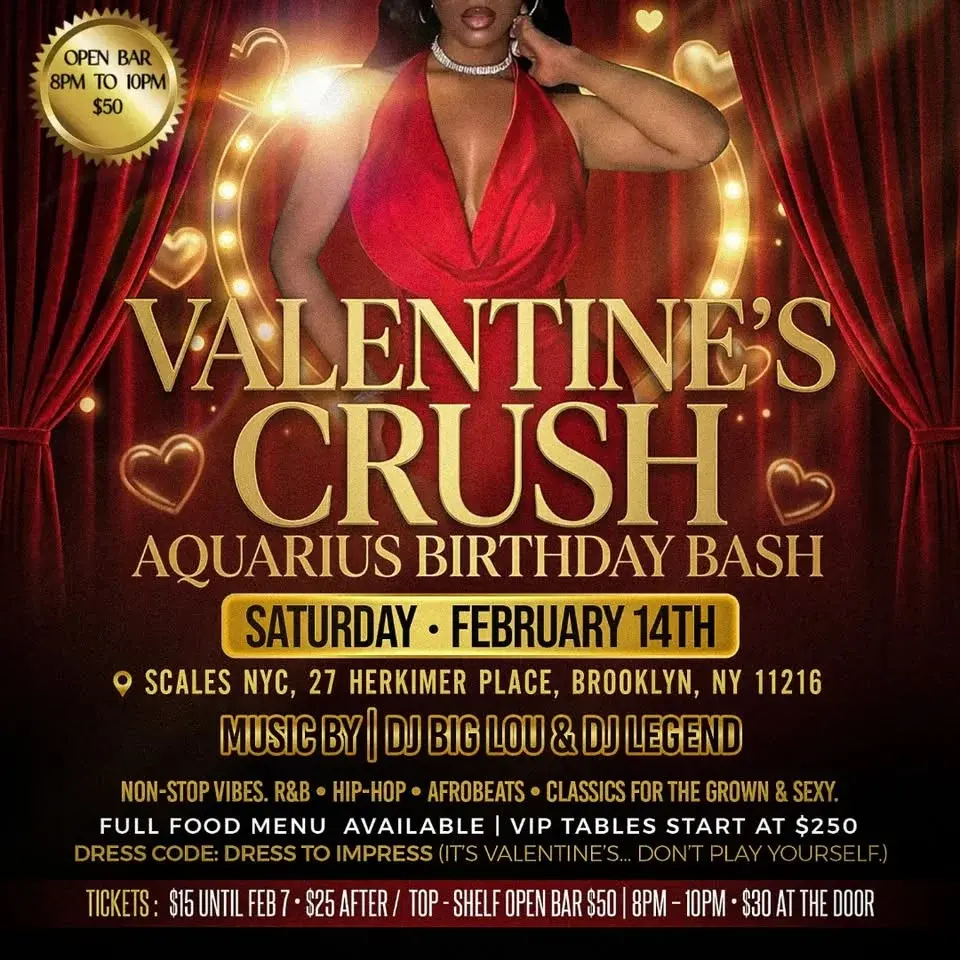 🔥💘 VALENTINE’S CRUSH: AQUARIUS BIRTHDAY BASH @ SCALES