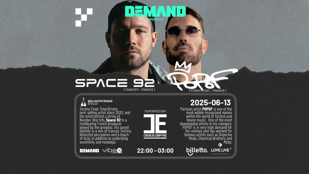 SPACE 92 x POPOF: Massive Techno Night at Slaktkyrkan 🎶🇫🇷🔥