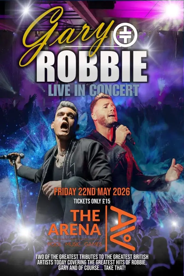 Dan Budd as Robbie Williams and Jon Fisher as Gary Barlow