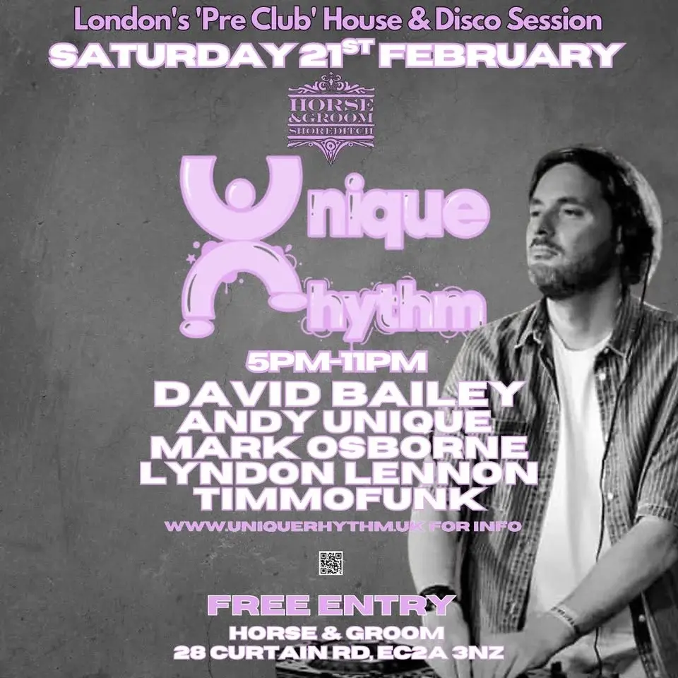 The Horse and Groom presents Unique Rhythm Feb free daytime party 