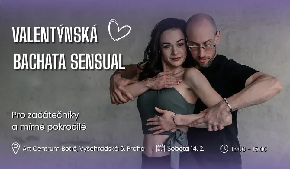 ❤️ Bachata Sensual - Sobota 14.2. | 13:00-15:00 Pro začátečníky a mírně pokročilé