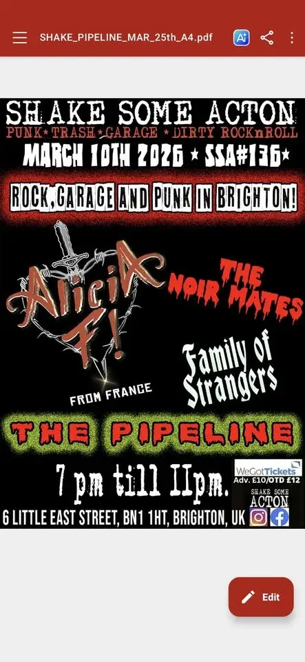 SHAKE SOME ACTON #136. THE NOIR MATES,FAMILY OF STRANGERS, ELECTRICS