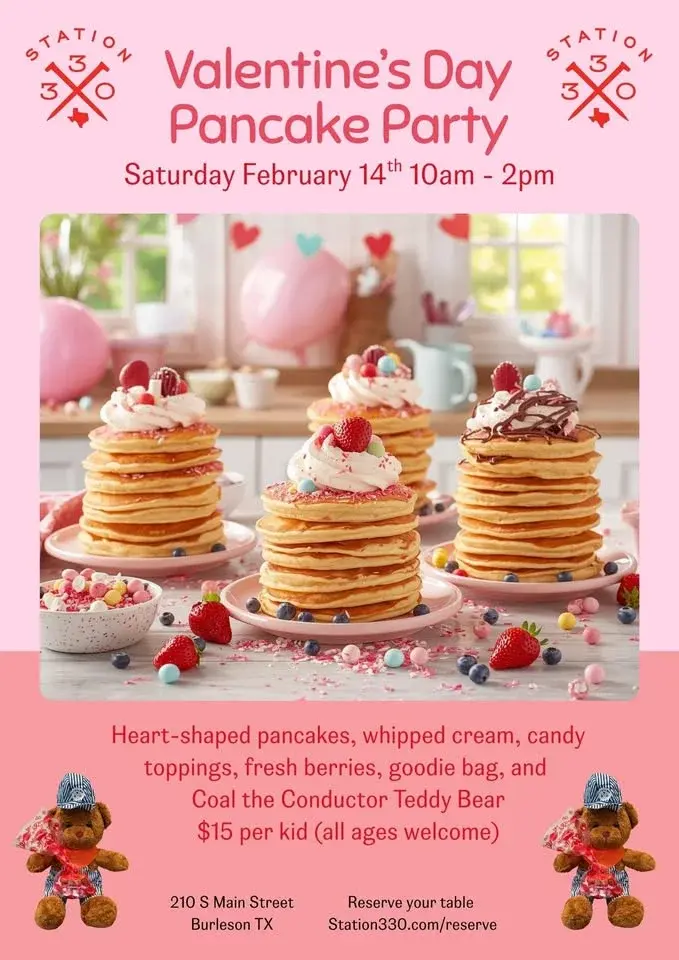 Valentine’s Day Pancake Party at Station 330