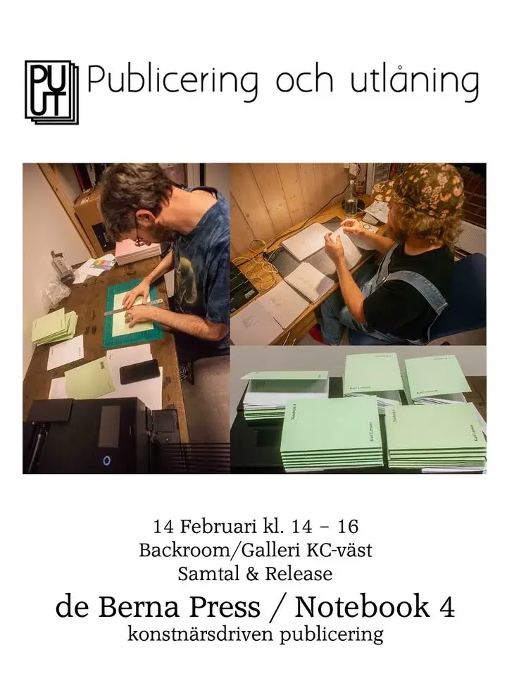 PUUT Bibliotekssöndag: Samtal & Release de Berna Press / Notebook 4