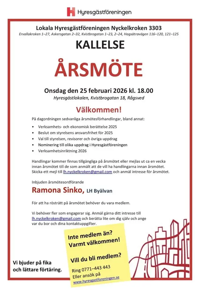 Årsmöte 2026 med LH Nyckelkroken