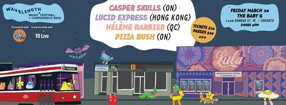 Casper Skulls + Lucid Express + Hélène Barbier + Pizza Bush: Wavelength Music Festival + Conference 