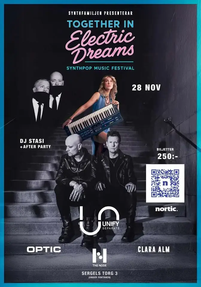 Together in Electric Dreams - Synthfestival med Unify Separate/OPTIC/Clara Alm