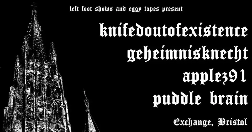 KNIFEDOUTOFEXISTENCE, GEHEIMNISKNECHT + SUPPORT
