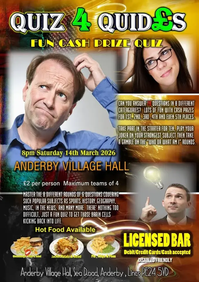 Fun Cash Quiz Night @ Anderby Village Hall