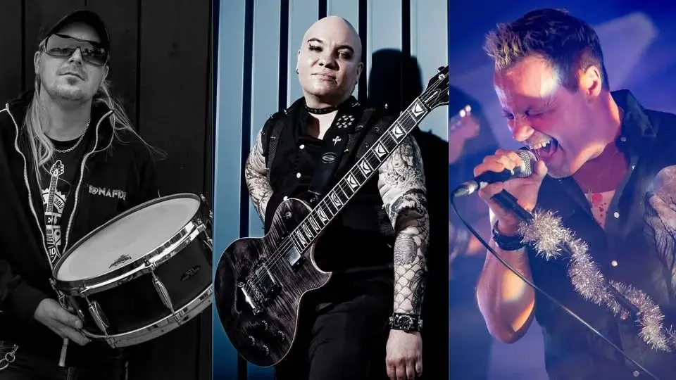 Micke Östling, Kent Ploog och Niklas Matsson från Mustasch. (Förband: Bröderna Sweet från Crashdïet)