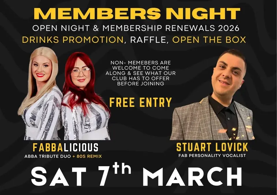 MEMBERS NIGHT & OPEN NIGHT FOR ALL