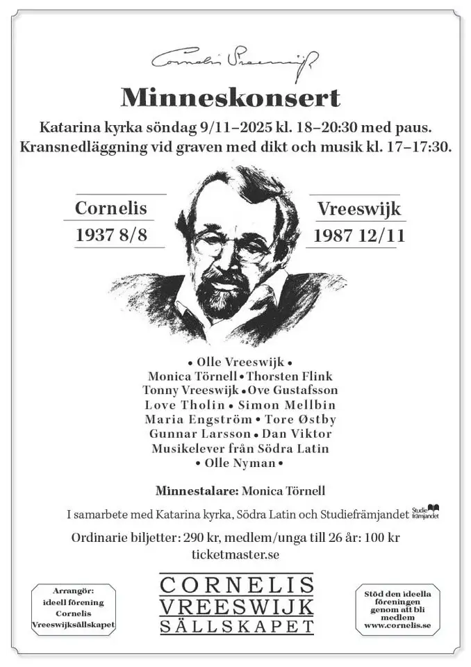 Minneskonserten 2025 – en kväll fylld av värme, närhet och Cornelis visor