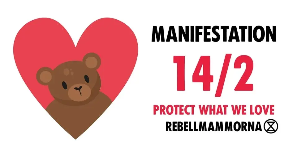 Alla hjärtans dag - klimatmanifestation med rebellmammorna i Malmö