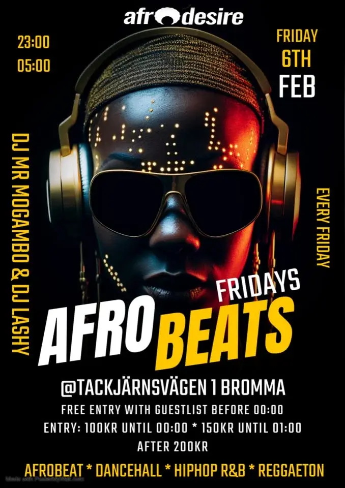 Afro Fridays Every Friday @Tackjärnsvägen 1 Bromma