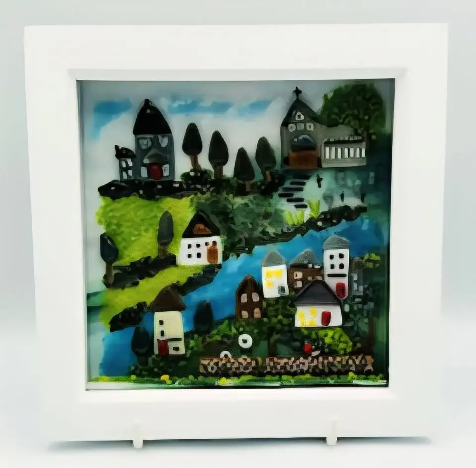 Fused Glass Box Frame Landscape