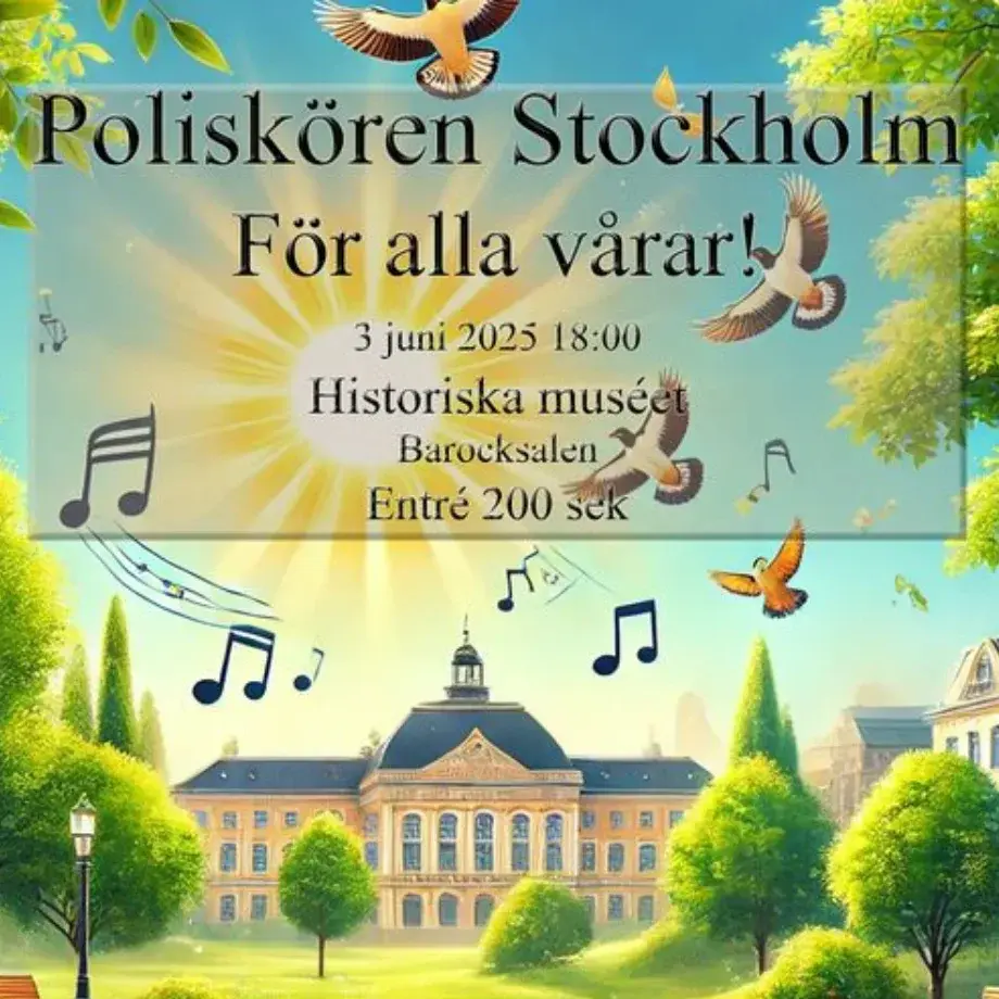 Poliskören Stockholm – För alla vårar! 🌸🎶 Vårkonsert på Historiska museet