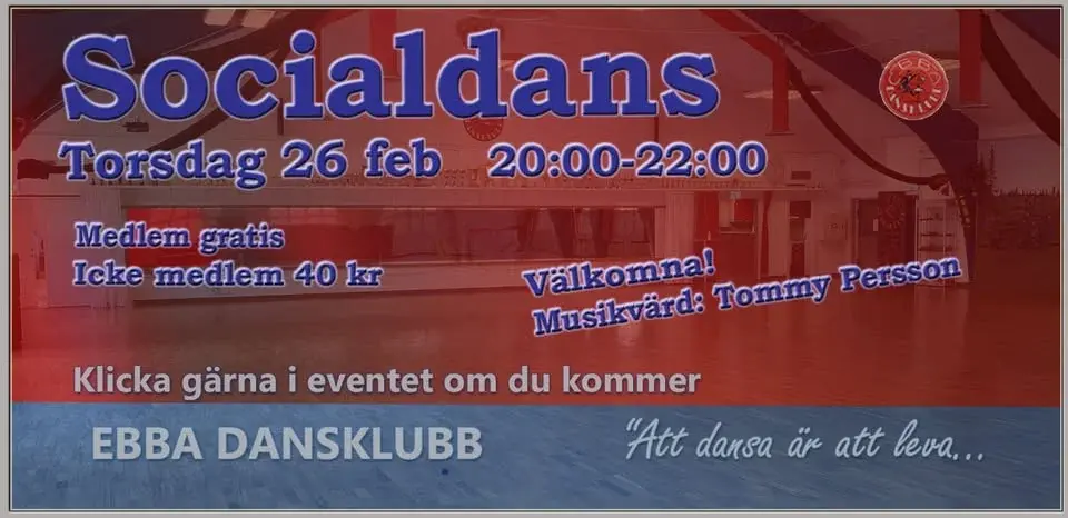 Socialdans på EBBA - 26 feb