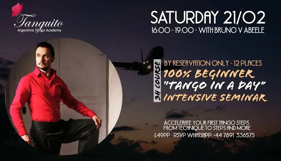 TANGO IN A DAY: 3HRS ACCELERATED tango course for beginners - limited to 12 dancers