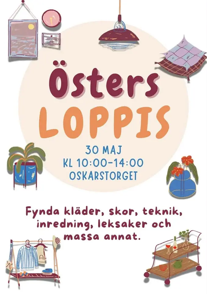Loppis på Öster i Örebro 30 maj 2026