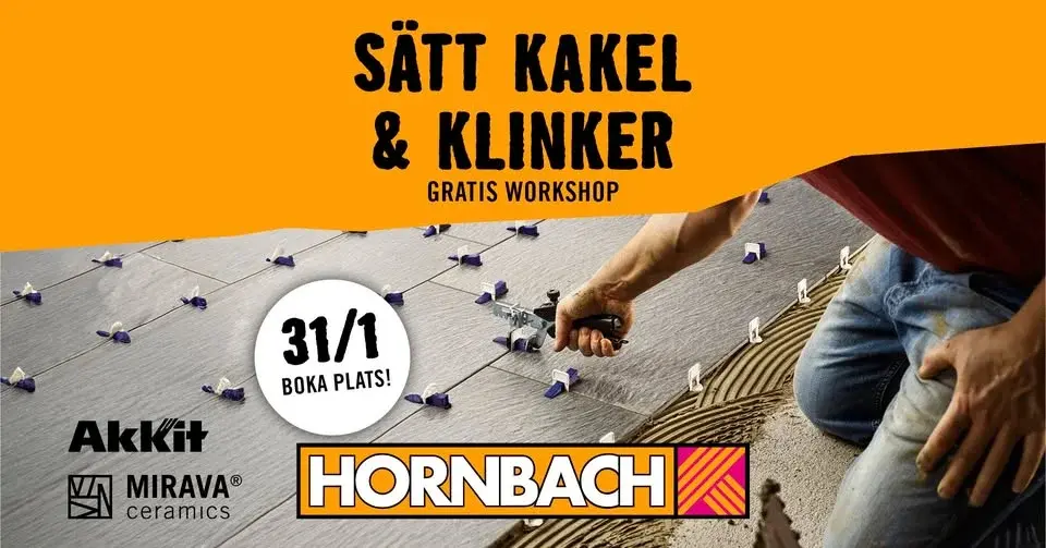 GRATIS WORKSHOP: Kakla rätt, lär dig sätta plattor med nivåsystem på HORNBACH Sundbyberg