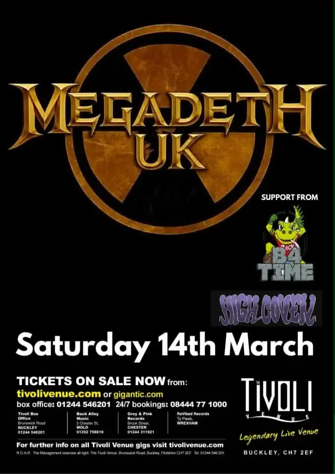 Megadeth UK | The Tivoli, Buckley