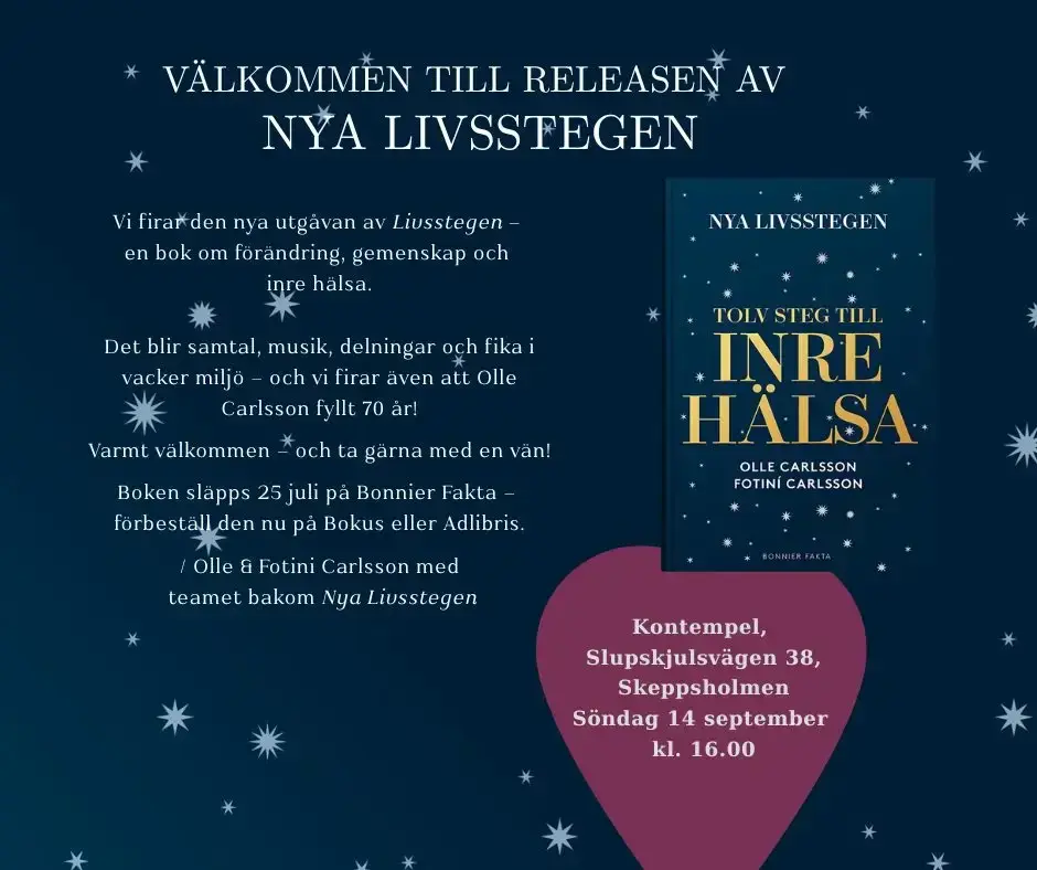 Releasefest för "Nya Livsstegen – 12 steg till inre hälsa"