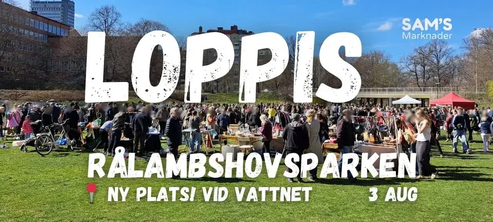 Loppmarknad i Rålambshovsparken – söndag 3 aug!