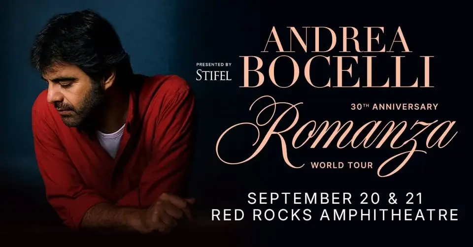 Andrea Bocelli | 2 Nights at Red Rocks | Sept 20 & 21, 2026