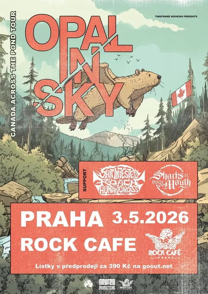 Opal In Sky + Shit Infested Roach Human Carcass + Sharks In Your Mouth | Praha Rock Café 3.5.2026
