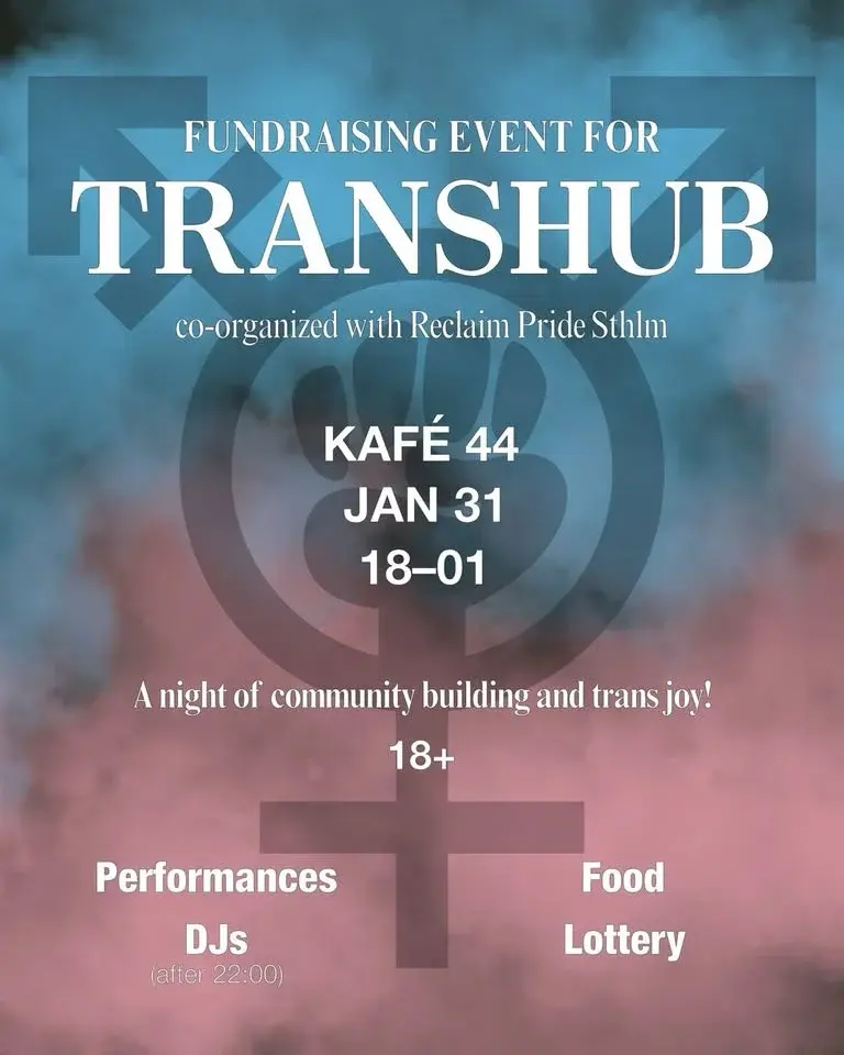 FUNDRAISING EVENT FOR TRANSHUB - Co-organized with Reclaim Pride Stockholm