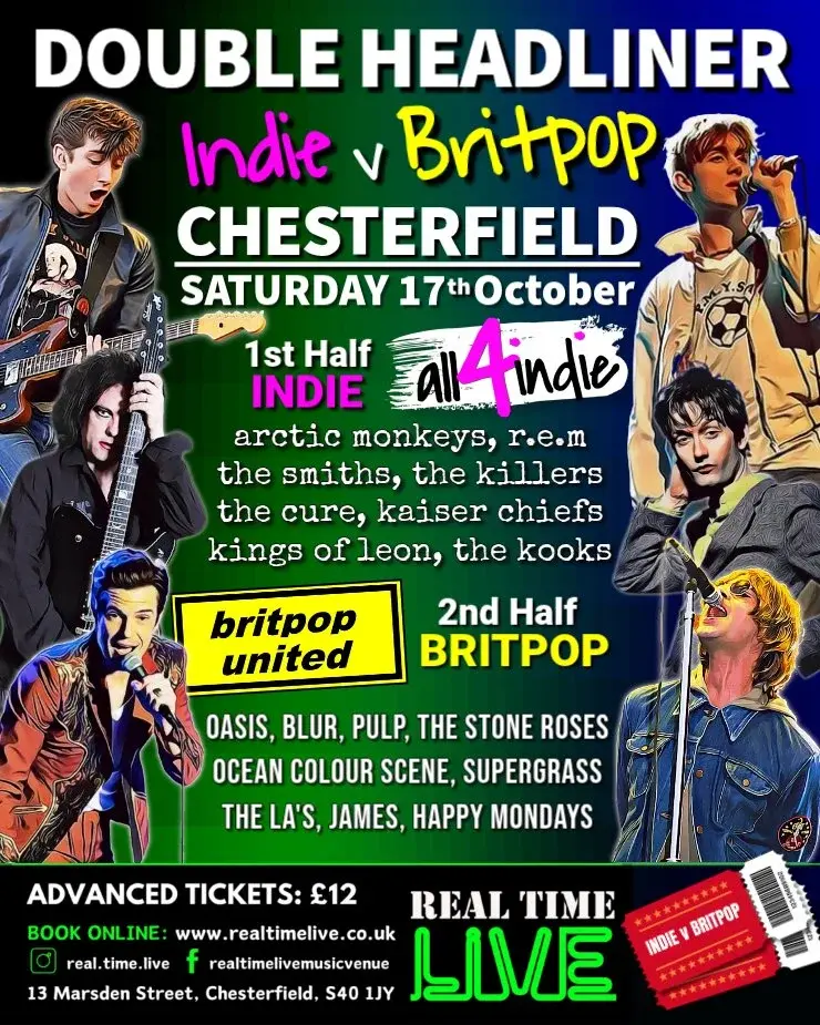 INDIE v BRITPOP Double Headliner - all4indie v Britpop United