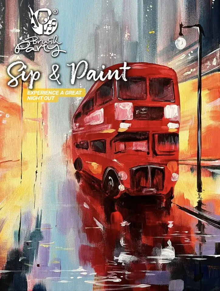 Join Brush Party to paint 'Rainy Day Ride' in Notting Hill