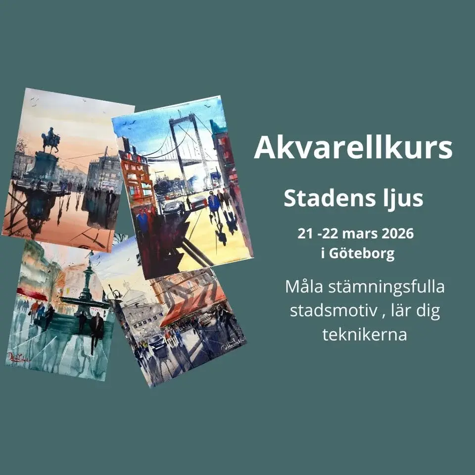 ✨ Stadens ljus – Akvarellkurs -Måla stämningsfulla stadsmotiv – lär dig teknikerna!