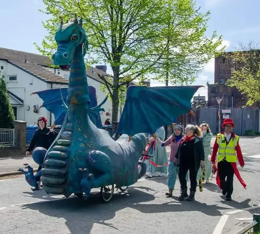 21ST ANNIVERSARY PARADE ST. GEORGE'S DAY PARADE AND SCOOTER RIDE MANCHESTER CITY CENTRE
