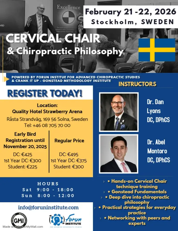 CERVICAL CHAIR & PHILOSOPHY SEMINAR - STOCKHOLM