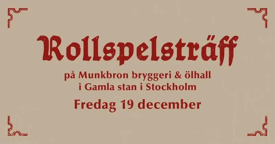 Rollspelsträff i Stockholm